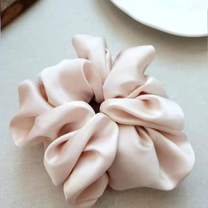 Fashion Oversized Silk Scrunchies for Women Korean Chiffon Elastic Hair Ties Ponytail Holder Headwear Chouchou Cheveux Femme