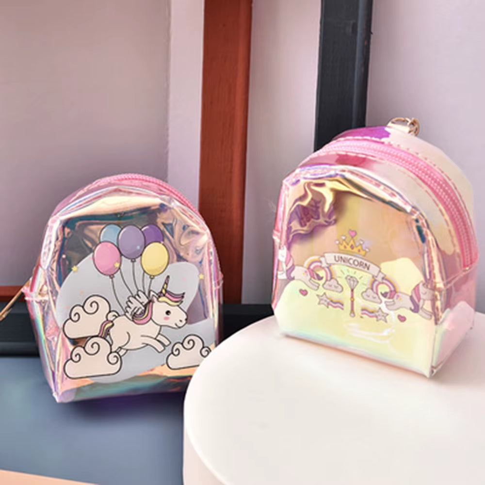 Cartoon Coin Purse Mini Zipper Earphones PVC Bright Leather Storage Bag Coin Bag Key Storage Bag