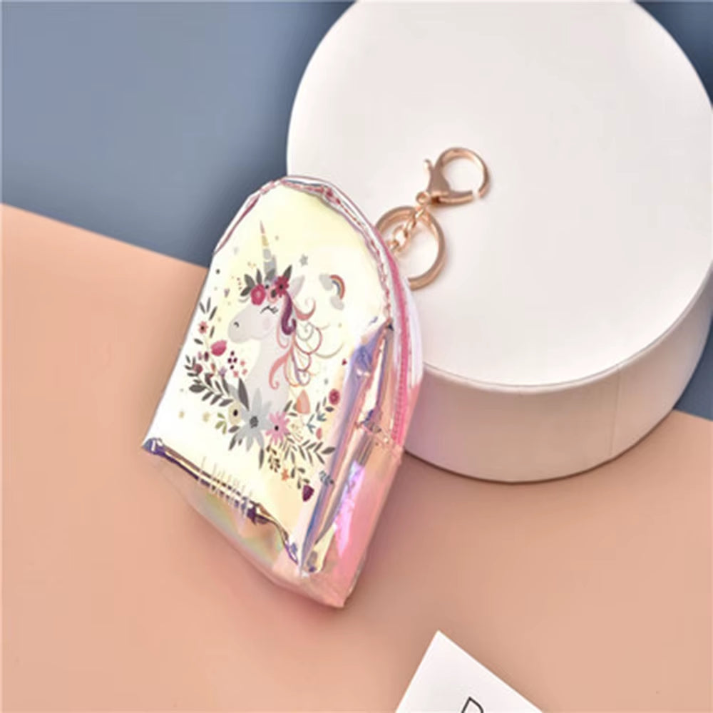 Cartoon Coin Purse Mini Zipper Earphones PVC Bright Leather Storage Bag Coin Bag Key Storage Bag