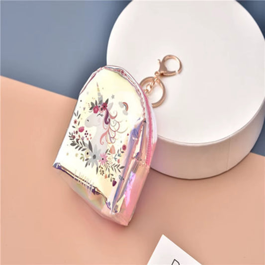 Cartoon Coin Purse Mini Zipper Earphones PVC Bright Leather Storage Bag Coin Bag Key Storage Bag