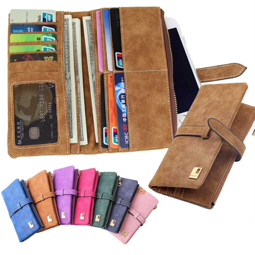 Women Long Wallet Clutch Leather Card Holder Pocket Handbag Slim Purse Bag Gift