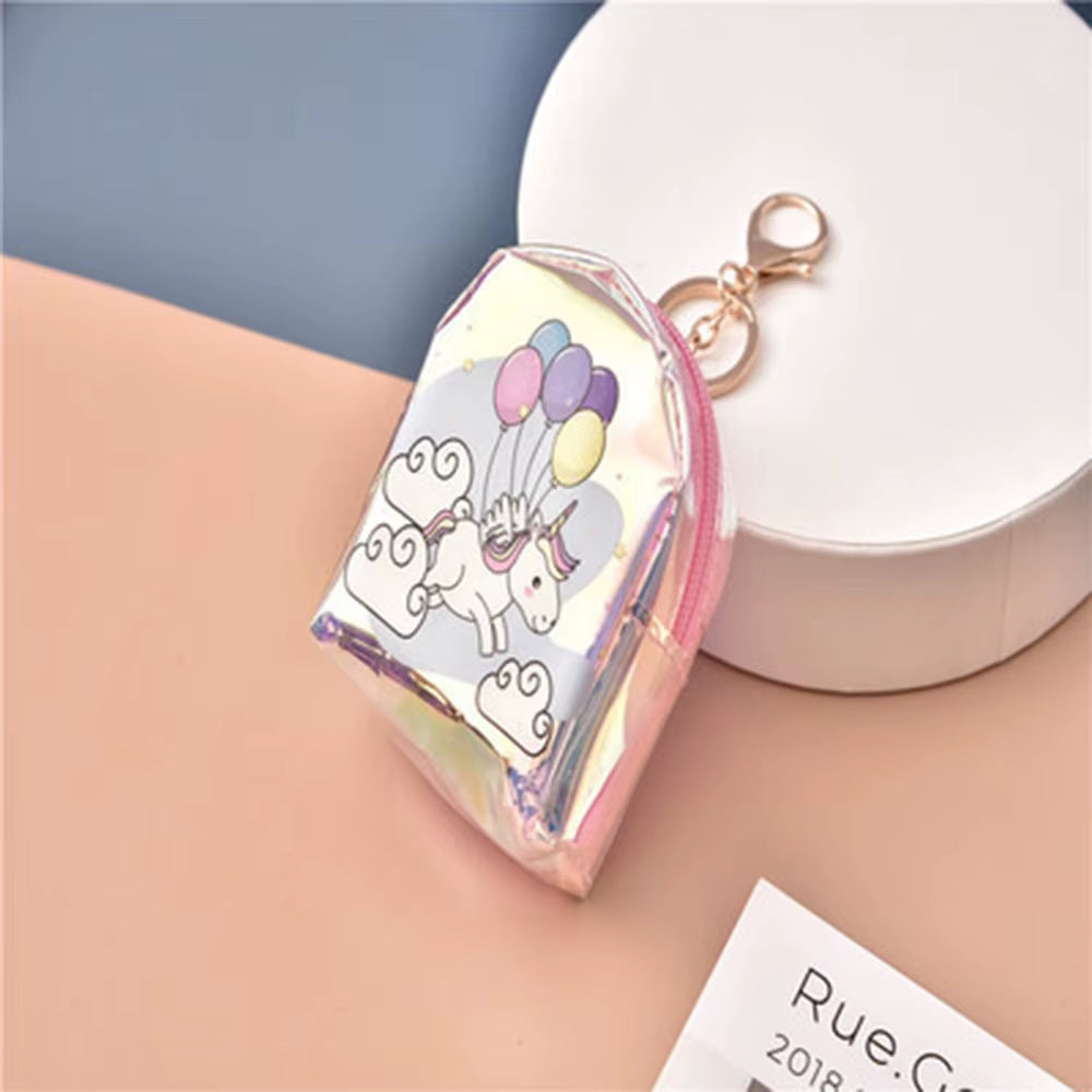 Cartoon Coin Purse Mini Zipper Earphones PVC Bright Leather Storage Bag Coin Bag Key Storage Bag