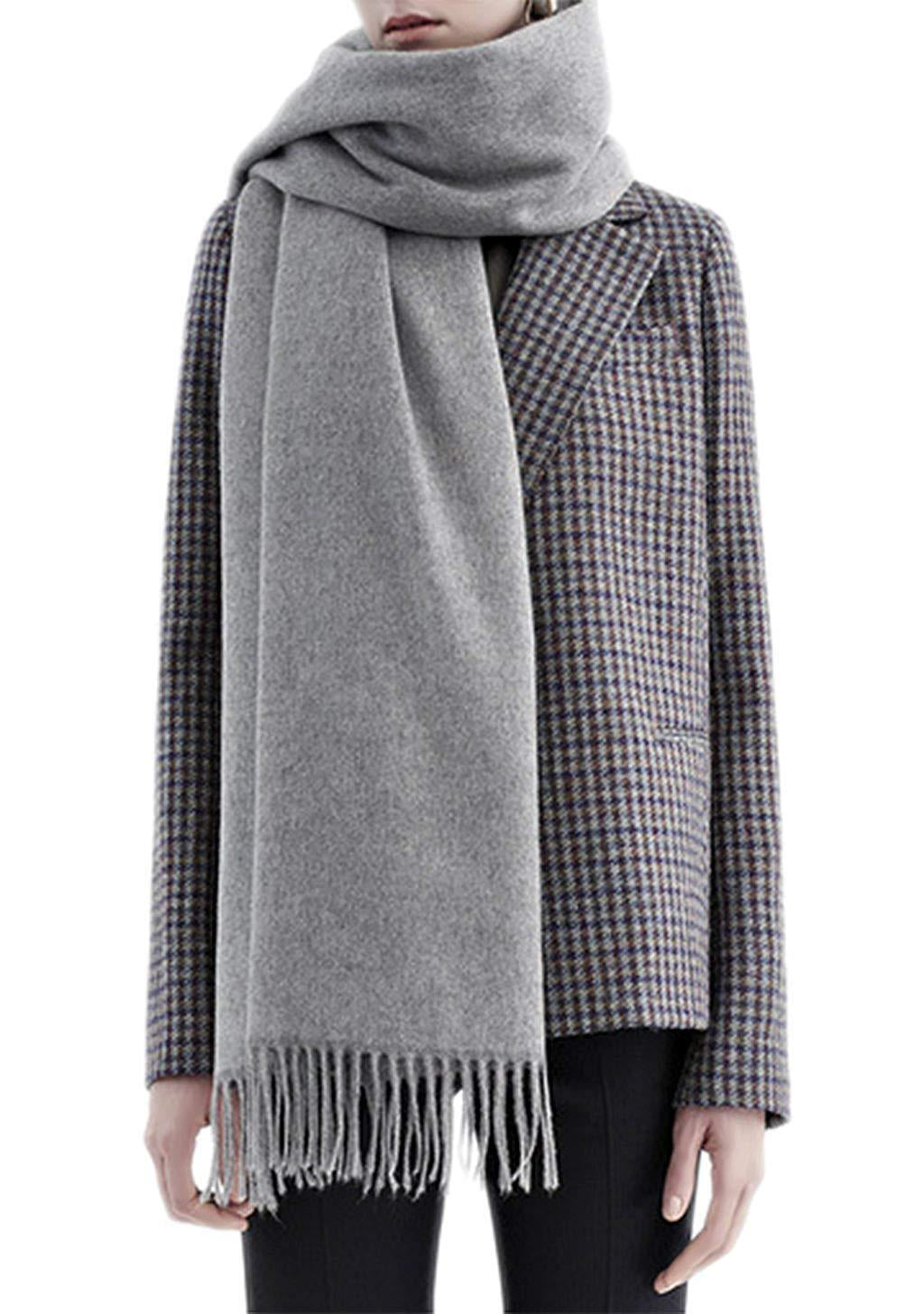 Womens Mens 100% Cashmere Scotland Solid Oversized Blanket Wool Scarf Shawl Wrap