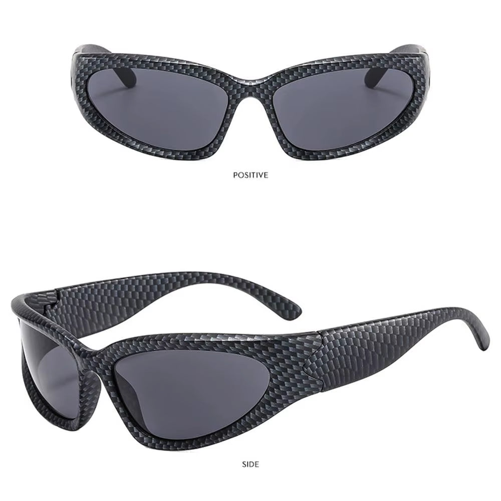 Y2K Wrap around Sunglasses Futuristic Oval Sports Sun Glasses 2024 Trendy Fashion Shades Vintage Punk Goggle Eyewear Outdoors