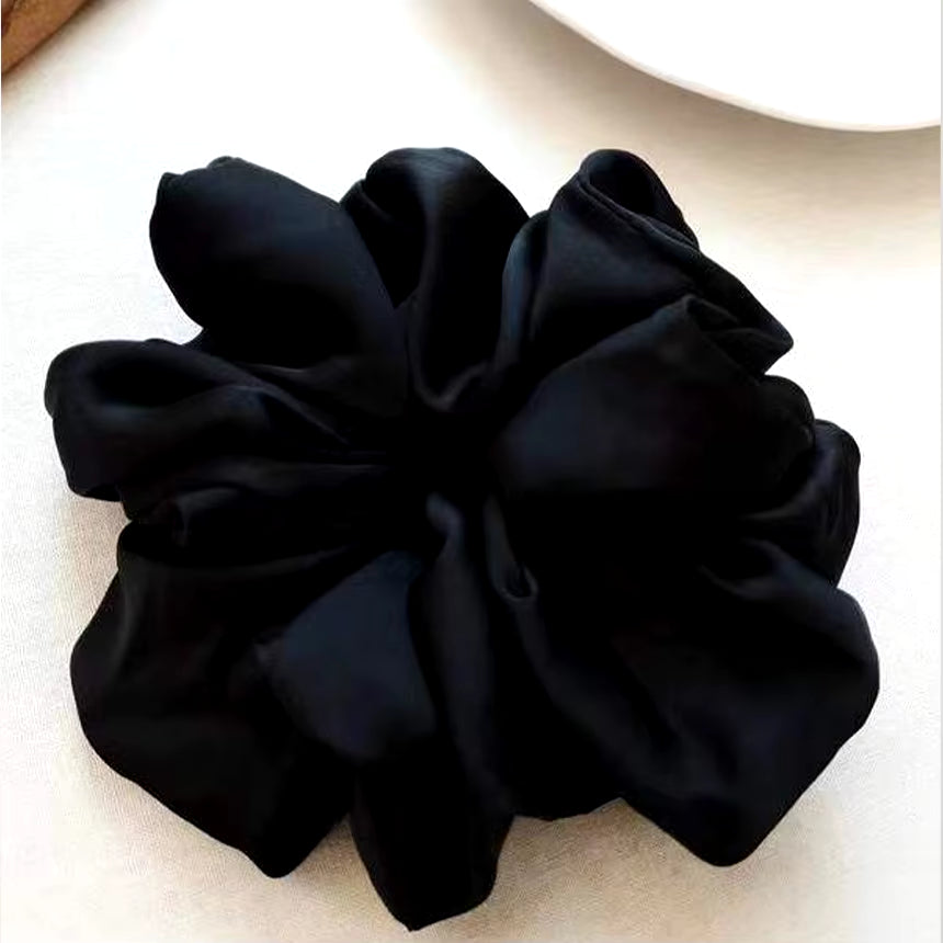 Fashion Oversized Silk Scrunchies for Women Korean Chiffon Elastic Hair Ties Ponytail Holder Headwear Chouchou Cheveux Femme