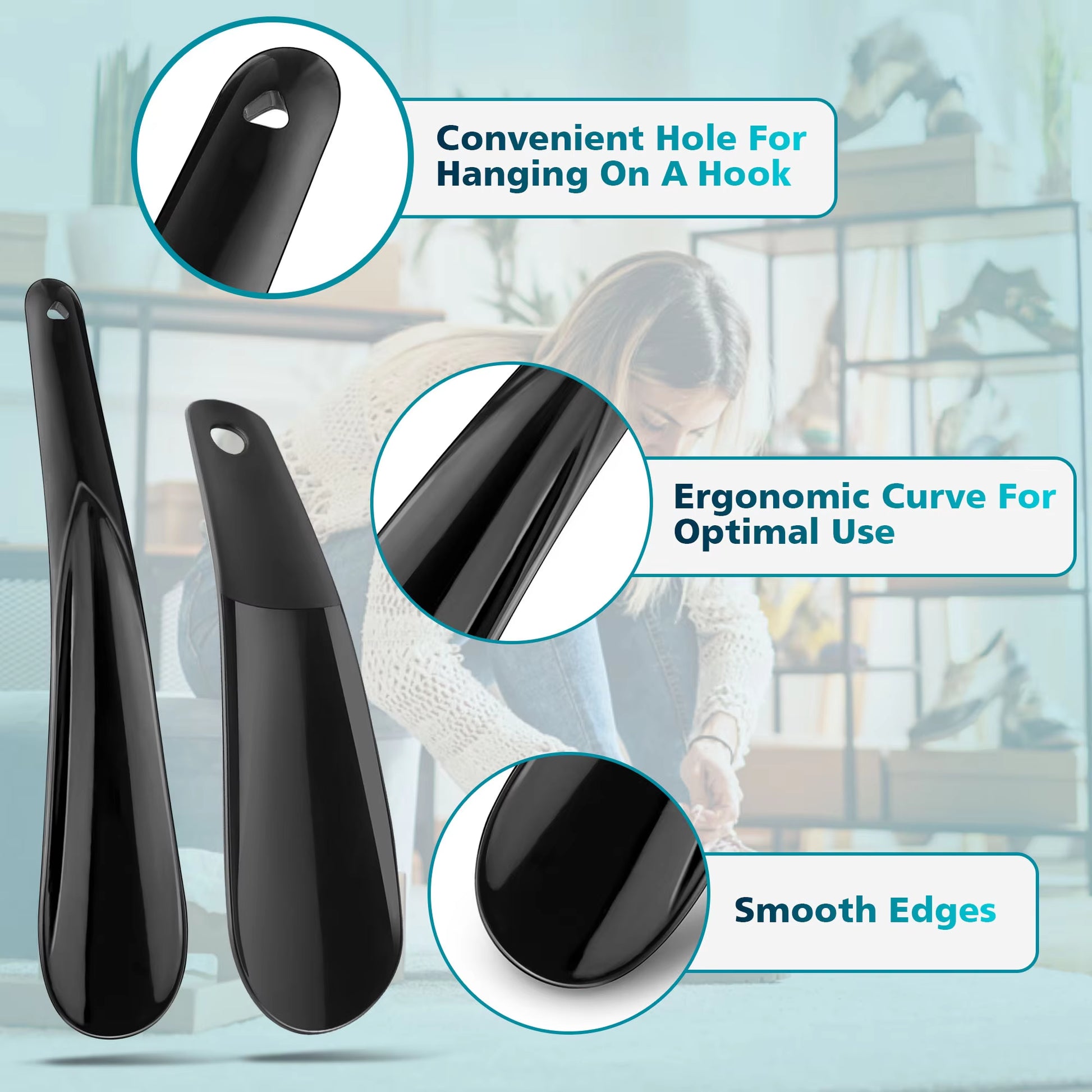 2Pcs Plastic Shoe Horn Professional Kids Small Shoehorns Travel Shoe Horn Portable Lazy Mini Shoe Horns for Men Women Shoe Spoon