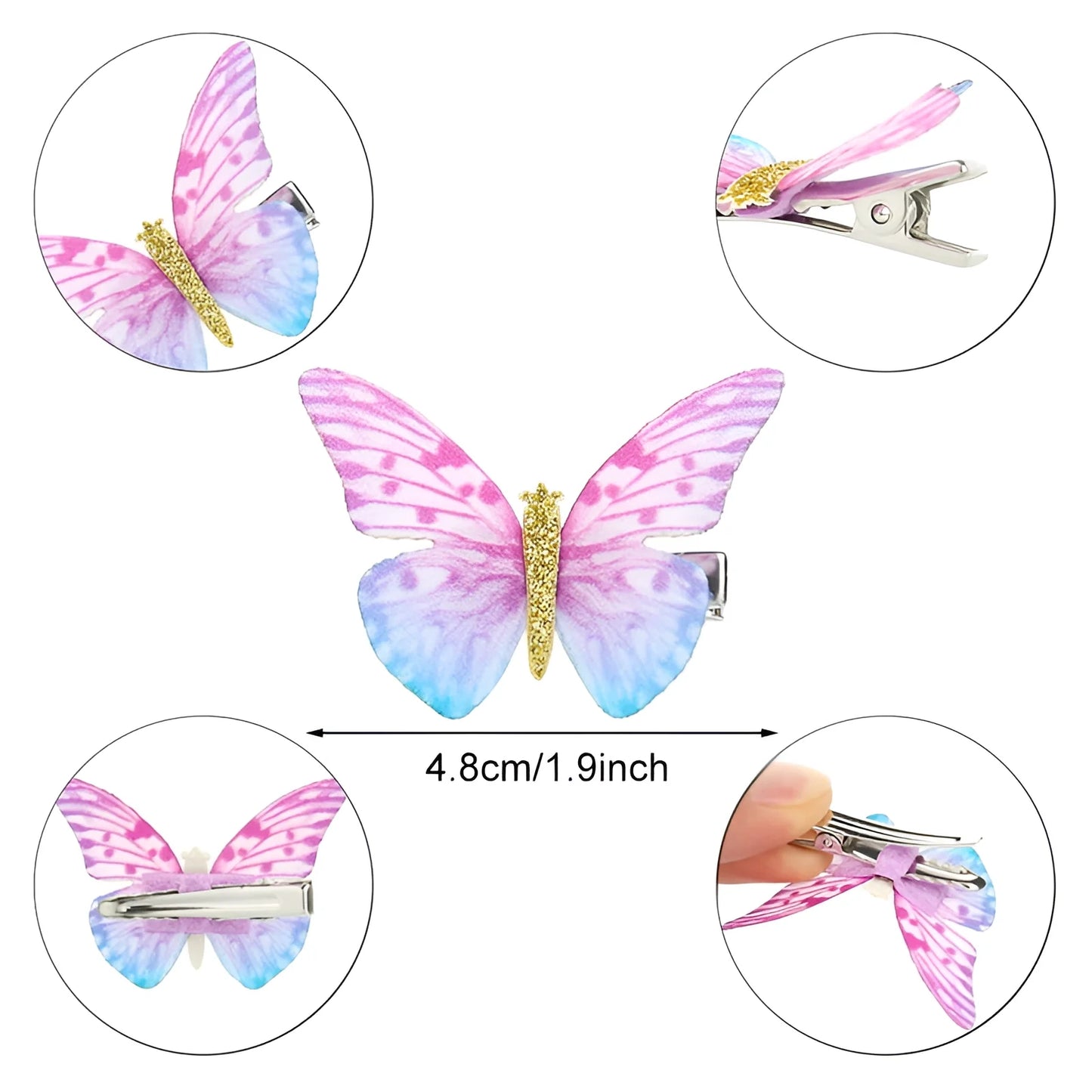 18 Pcs Butterfly Hair Clips, Hair Snap Clips Barrettes for Baby Girls Hair Accessories (Fresh Styles)