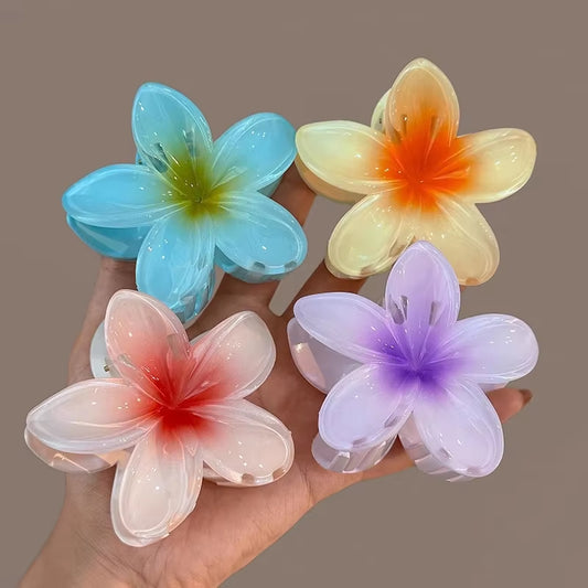 4PCS Fashion Women Flower Hair Clips Vacation Bohemia Egg Flower Hair Clips Barrettes Girls Large Hairpins Hair Accessories.