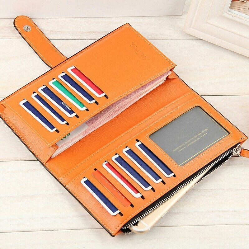 Women'S Long Wallet Clutch Leather Purse Credit Card Holder Phone Handbag Gifts