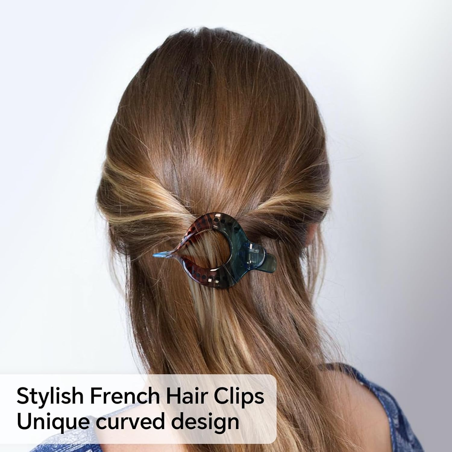 6PCS Flat Claw Clips - French Concor Flat Hair Clips for Women - Flat Hair Clips