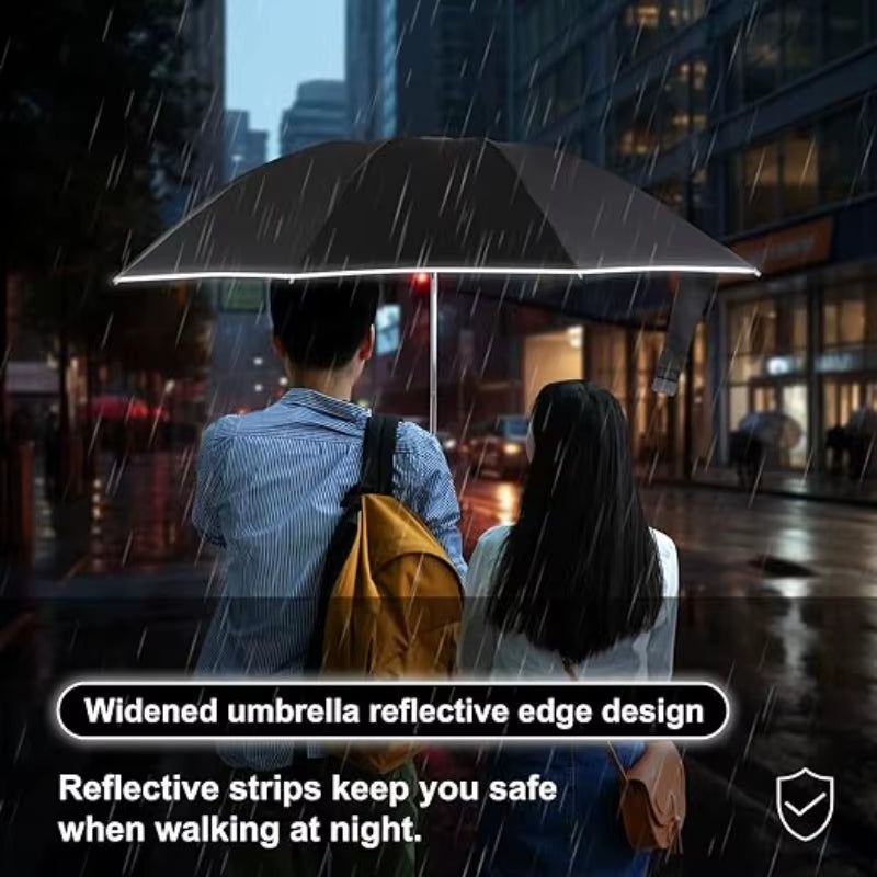 Windproof Automatic Folding Men'S Umbrella,Password Lock Buckle, Enlarged Thick,Car Reverse Wind Resistant Double Umbrella Women