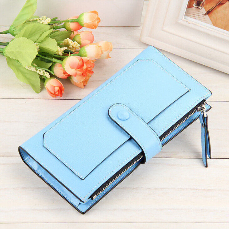 Women'S Long Wallet Clutch Leather Purse Credit Card Holder Phone Handbag Gifts