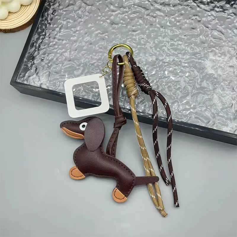 Braided Rope Bag Pendant High-Grade Keychain Pendant Ruth'S Same Style Dachshund Pendant Suitable for Phone Bag Accessories