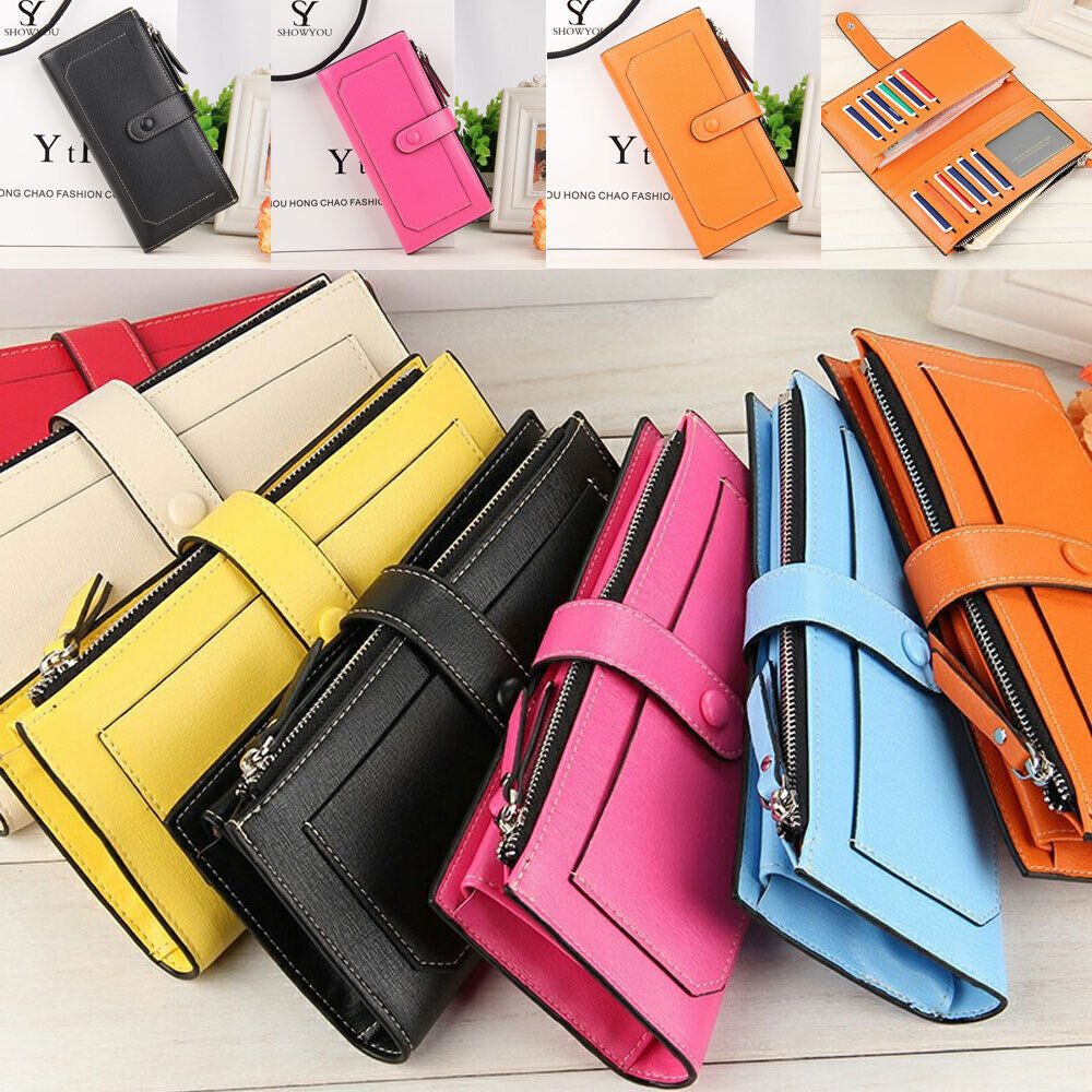 Women'S Long Wallet Clutch Leather Purse Credit Card Holder Phone Handbag Gifts