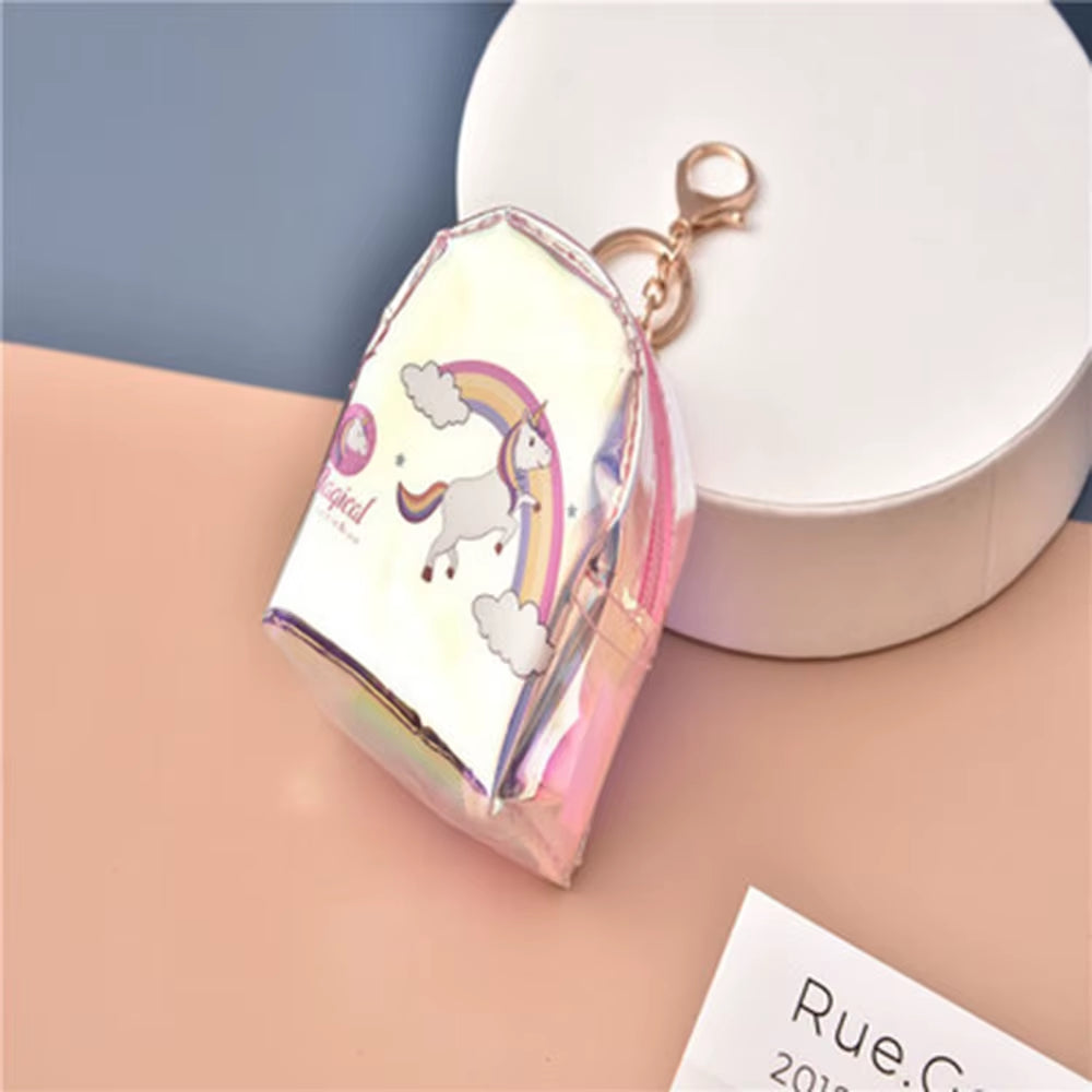 Cartoon Coin Purse Mini Zipper Earphones PVC Bright Leather Storage Bag Coin Bag Key Storage Bag