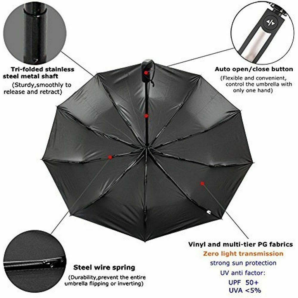 Automatic Umbrella Anti-Uv Sun/Rain Windproof 3 Folding Compact Umbrella