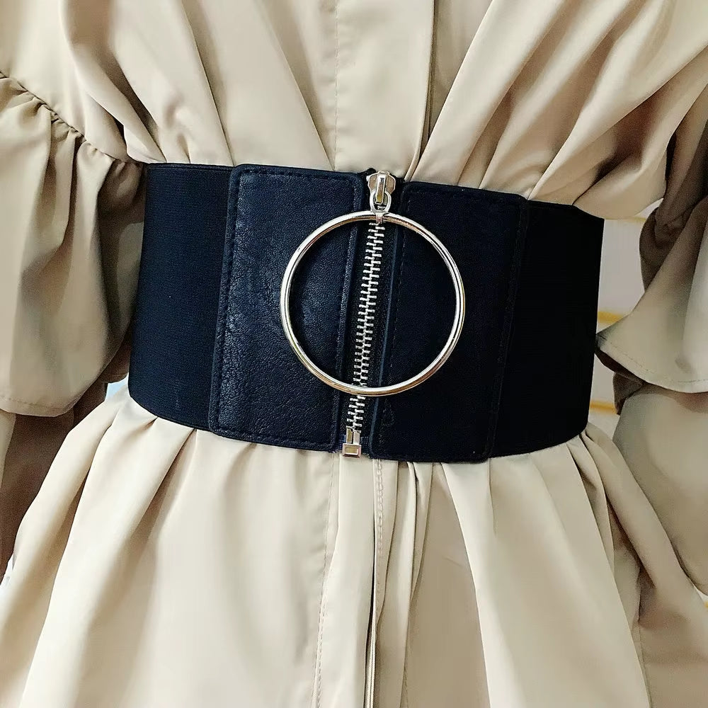 Plus Size Elastic Corset Belt Female Waist Wide Belts for Women High Quality Stretch Cummerbunds Designer Big Dress Waistband