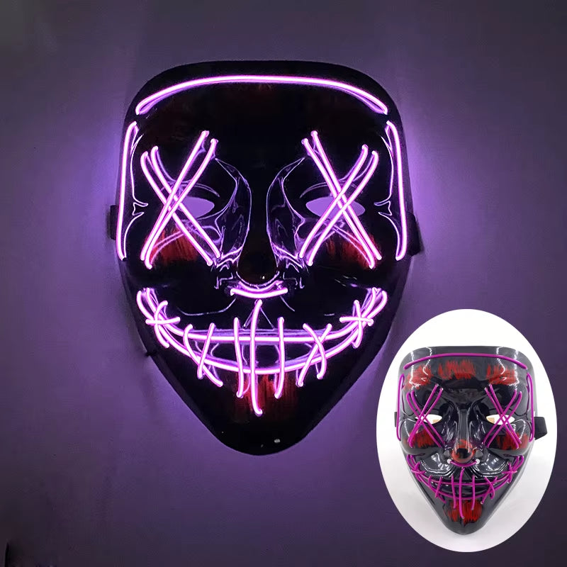 LED Bloody Bear Mask Halloween Masquerade Plush Brown Bear Mask Light up Killer Assassinated Black Bear Haunted House Mask