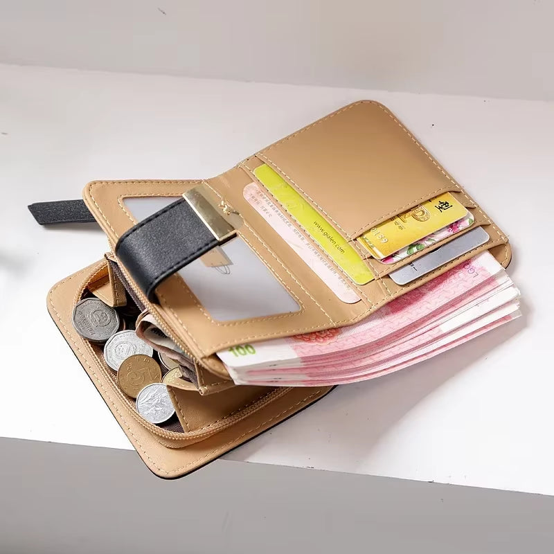 Fashion Women'S Purse Short Zipper Wallet Women Leather 2024 Luxury Brand Small Women Wallets Clutch Bag with Hollow Out Leaves