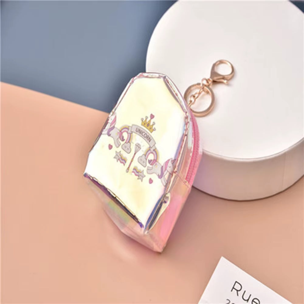 Cartoon Coin Purse Mini Zipper Earphones PVC Bright Leather Storage Bag Coin Bag Key Storage Bag