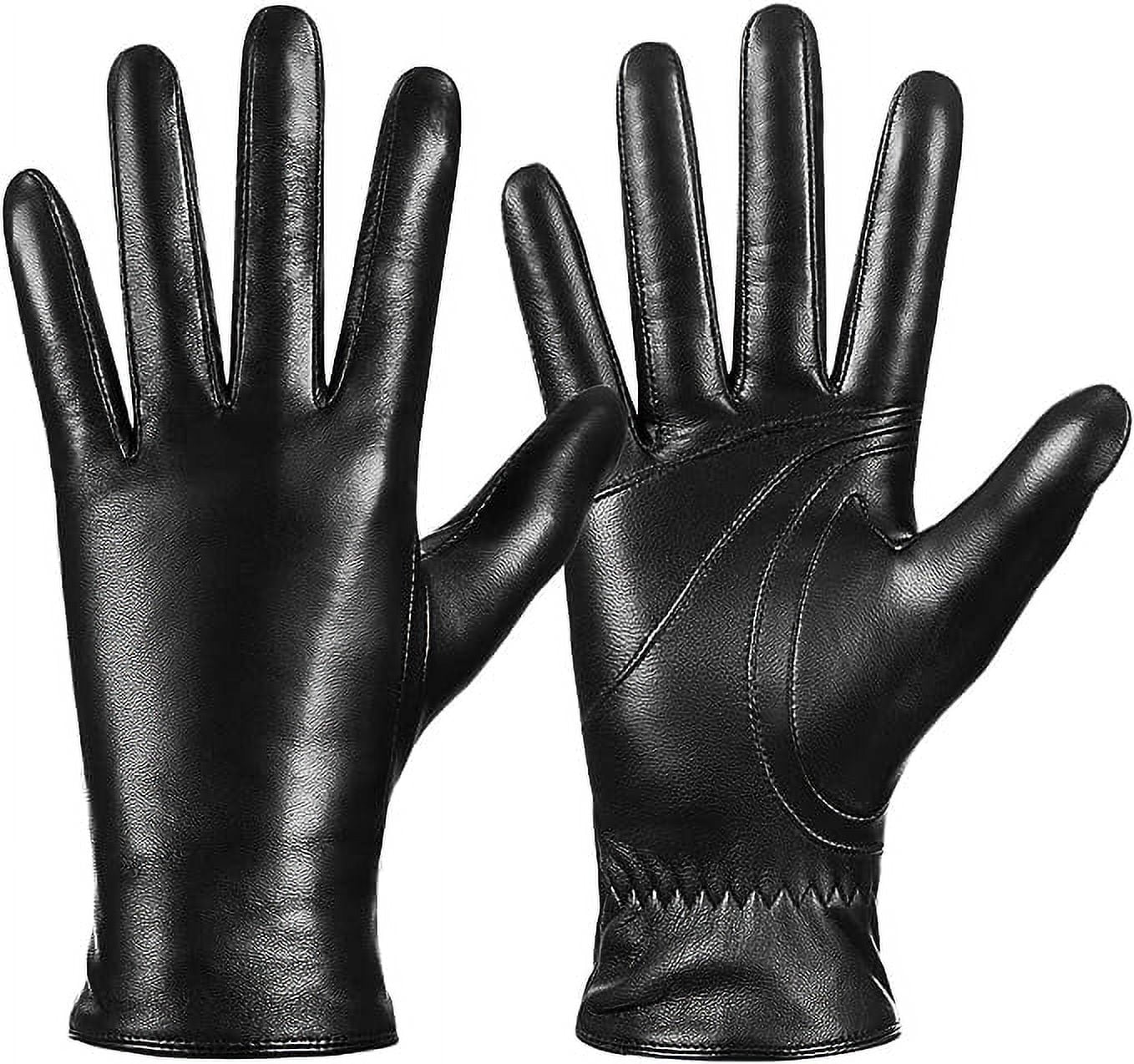 Women'S Winter Sheepskin Leather Gloves with Thermal Cashmere Lining - Stylish Touchscreen Driving Gloves