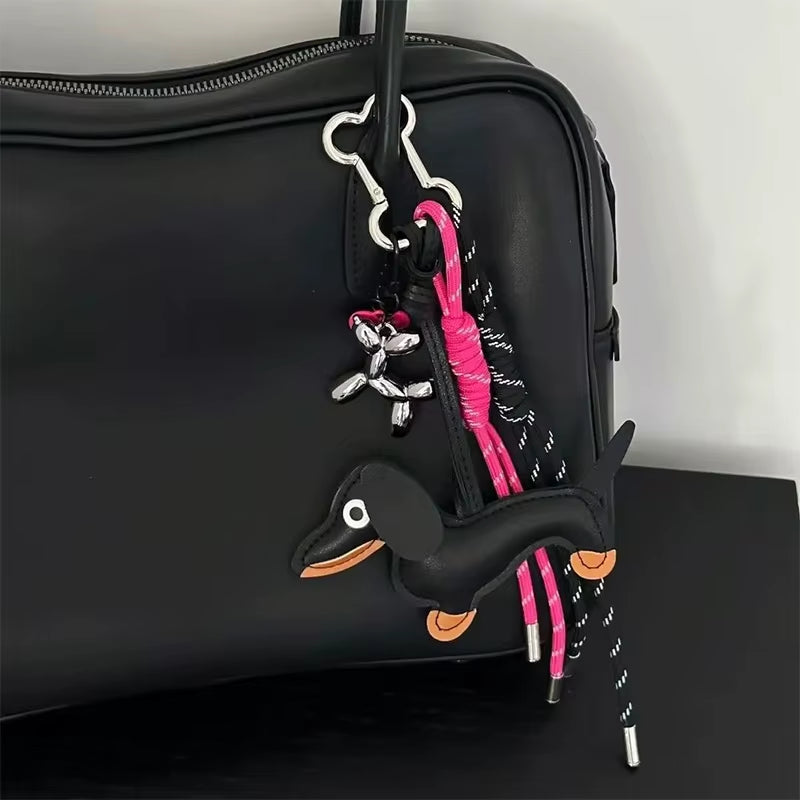 Braided Rope Bag Pendant High-Grade Keychain Pendant Ruth'S Same Style Dachshund Pendant Suitable for Phone Bag Accessories