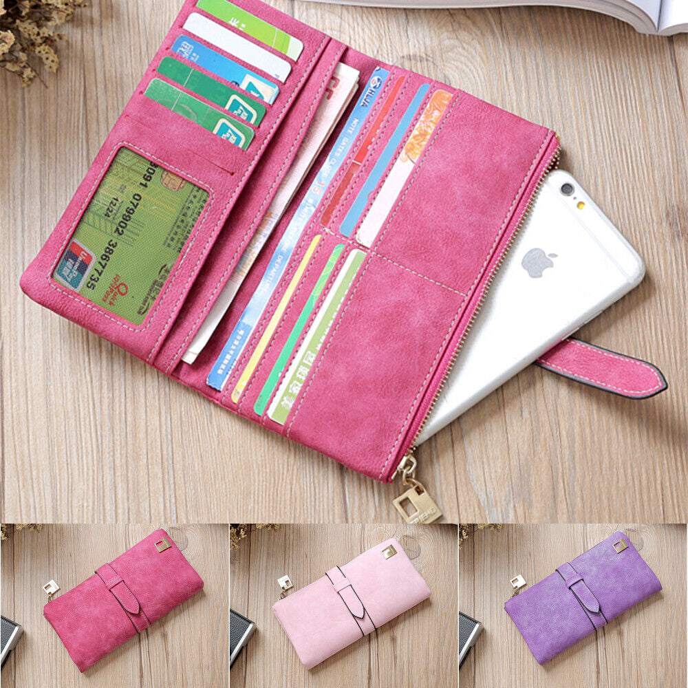 Women Long Wallet Clutch Leather Card Holder Pocket Handbag Slim Purse Bag Gift