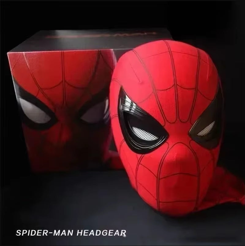 Mascara Spiderman Headgear Mask Cosplay Moving Eyes Electronic Mask Spider Man 1:1 Remote Control Elastic Toys Adults Kids Gift