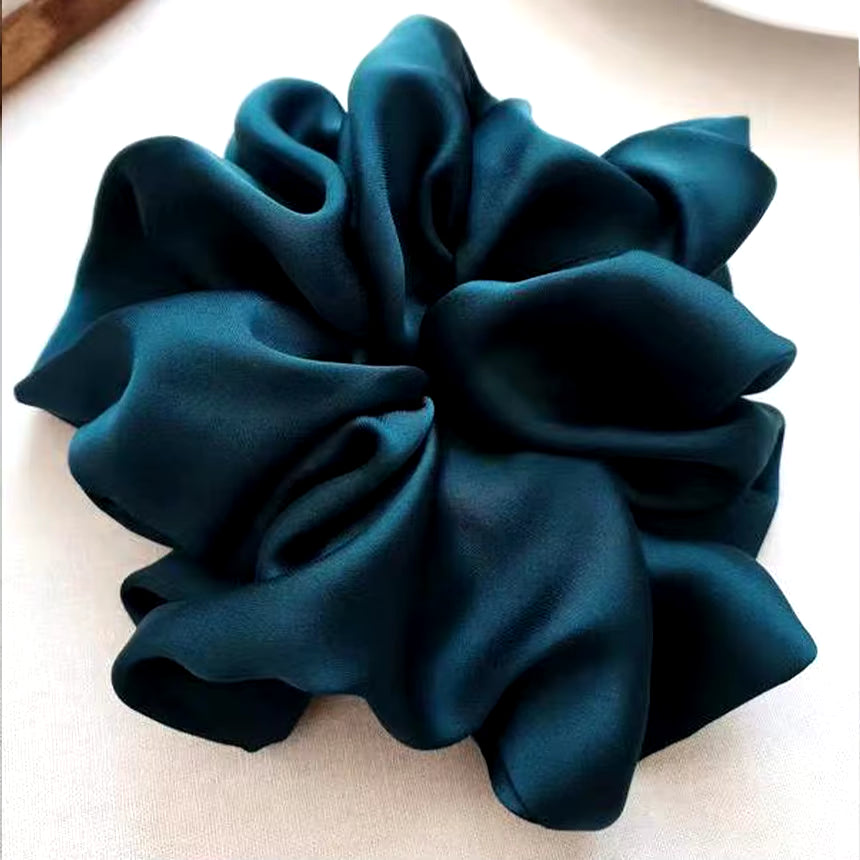 Fashion Oversized Silk Scrunchies for Women Korean Chiffon Elastic Hair Ties Ponytail Holder Headwear Chouchou Cheveux Femme