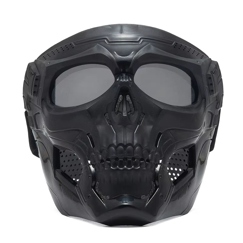 Skull Mask Motorcycle Mask Bicycle Riding Windproof Full Face Skeleton Protective Mask Colored Goggle Tactical Cycling Bike