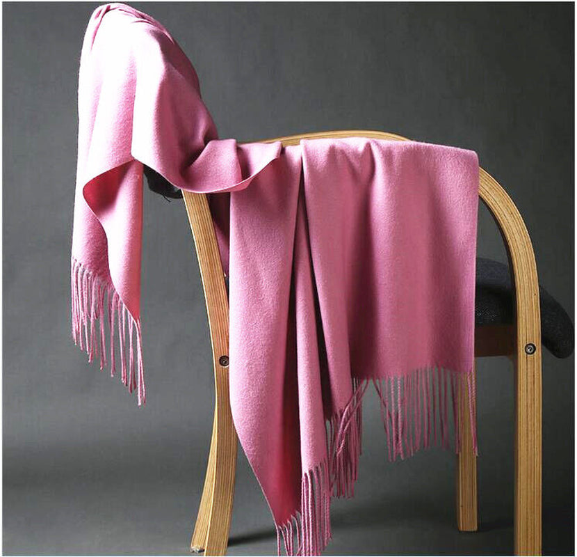 Womens Mens 100% Cashmere Scotland Solid Oversized Blanket Wool Scarf Shawl Wrap