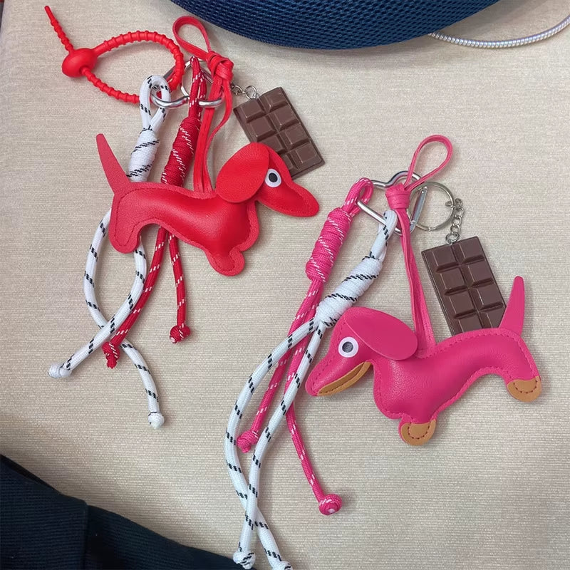 Braided Rope Bag Pendant High-Grade Keychain Pendant Ruth'S Same Style Dachshund Pendant Suitable for Phone Bag Accessories